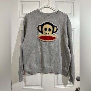 Paul Frank Gray Sweater with Iconic Monkey Design Size XL